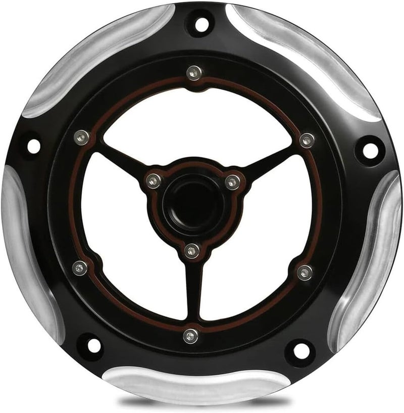 ALLOYFORGE 5 Holes Clarity Derby Cover for Harley Big Twin Softail Fatboy Heritage Slim Street Road King Electra Glide FLHX FXDL Dyna Low Rider 1999-2015(Contrast Cut) - Image 2